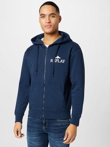 Veste de survêtement REPLAY en bleu : devant