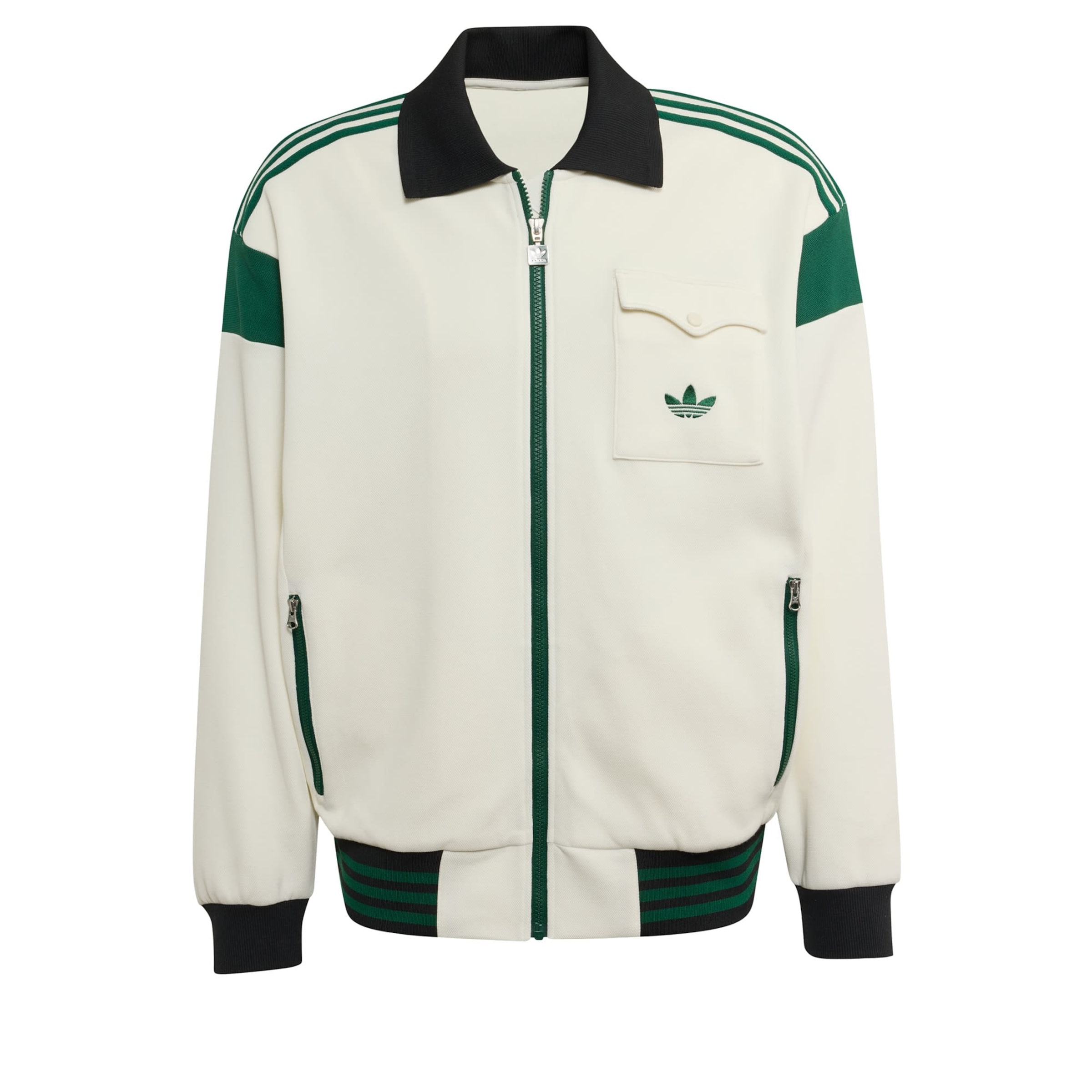 ADIDAS ORIGINALS Veste mi-saison 'TRACK TOP' en XS en vert / blanc, Vue avec produit