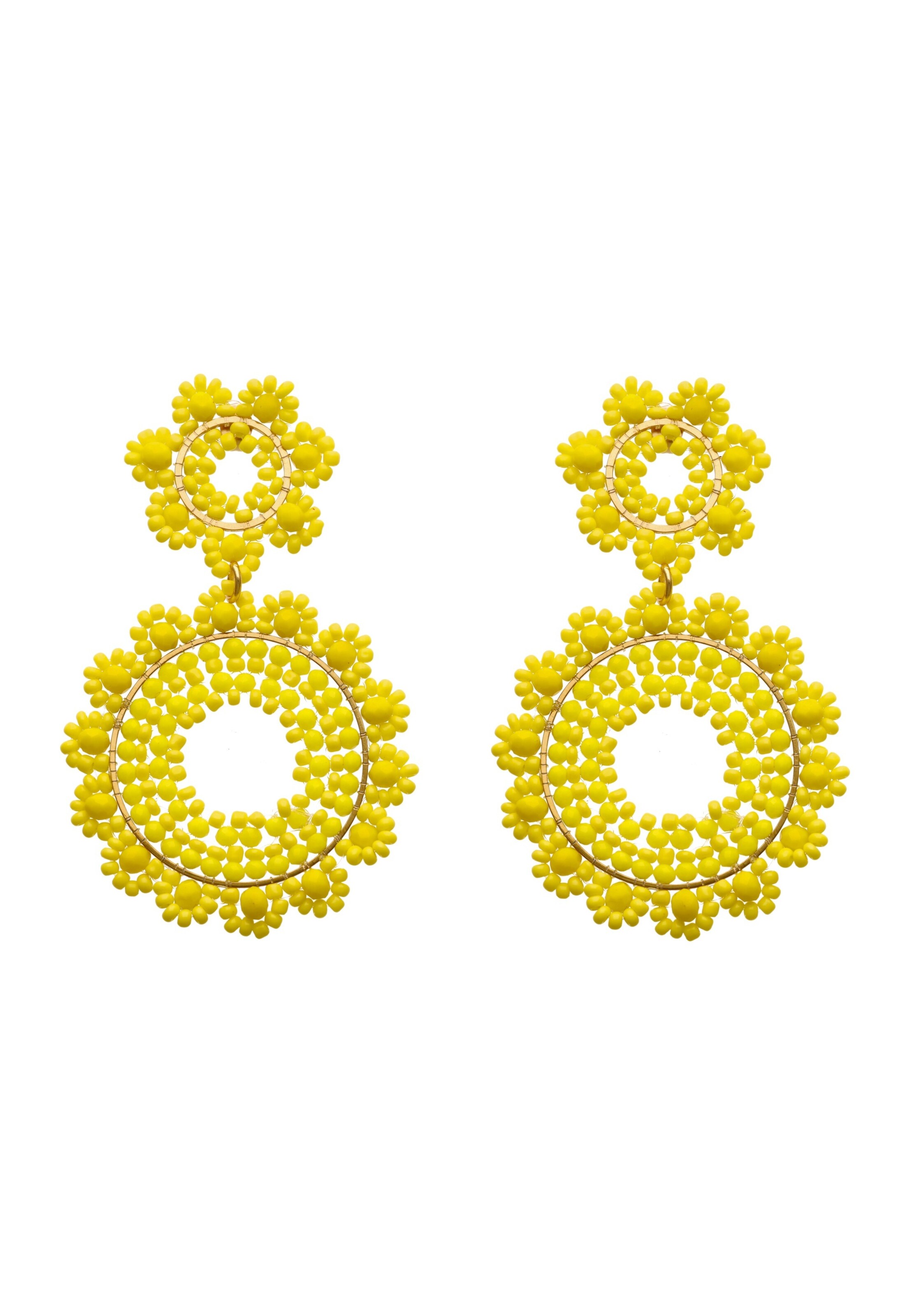 IZIA - Pendientes en amarillo: frente