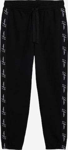 Largi Pantaloni de la bonprix pe negru: față