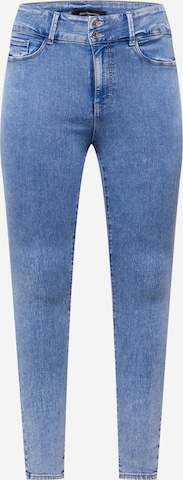 ONLY Carmakoma Skinny Jeans in Blauw: voorkant