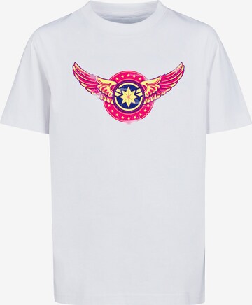 ABSOLUTE CULT Shirt 'Captain Marvel - Movie Wings' in White: front