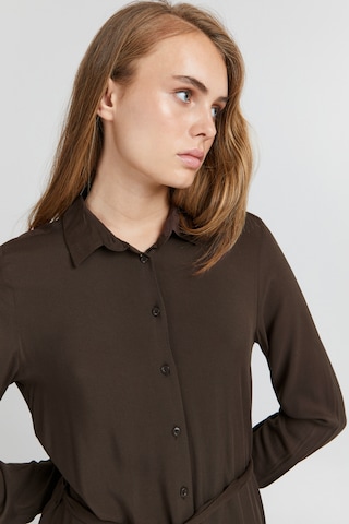 ICHI Shirt Dress 'Main' in Brown