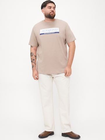 Jack & Jones Plus Футболка 'JORINWOOD' в Бежевый