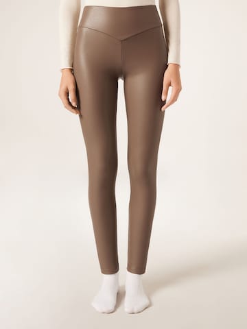 CALZEDONIA Skinny Leggings in Braun: Vorderseite
