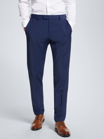 STRELLSON Slim fit Pleated Pants 'Mercer' in Blue: front