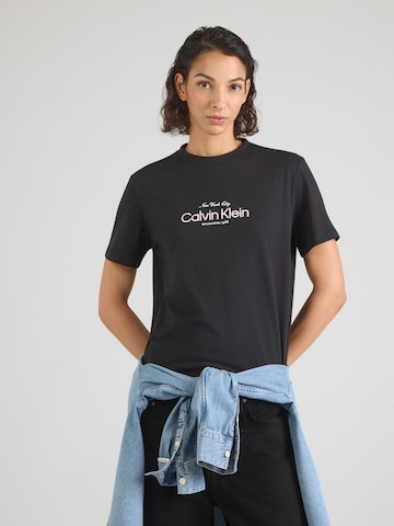 Calvin Klein Jeans Póló 'CLASSIC NYC' - fekete: elől