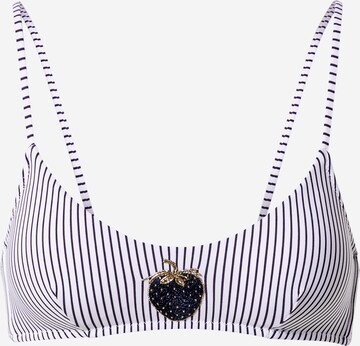 watercult T-shirt Bikini Top in Blue: front