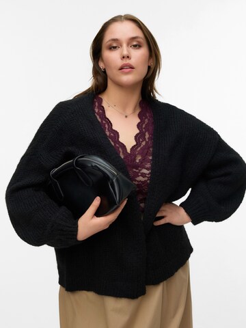 Vero Moda Curve Knit cardigan 'VMCMaybe' in Black: front