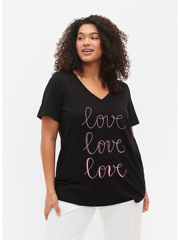 Zizzi - Camiseta en negro: frente