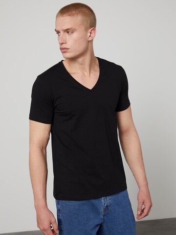 DAN FOX APPAREL Shirt 'Samuel' in Zwart: voorkant