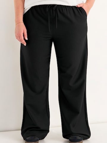 Cellbes of Sweden Wide leg Broek in Zwart: voorkant