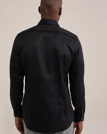 WE Fashion Slim fit Button Up Shirt in Black