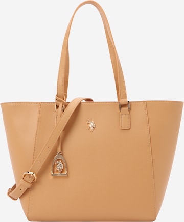 smėlio U.S. POLO ASSN. Pirkinių krepšys: priekis