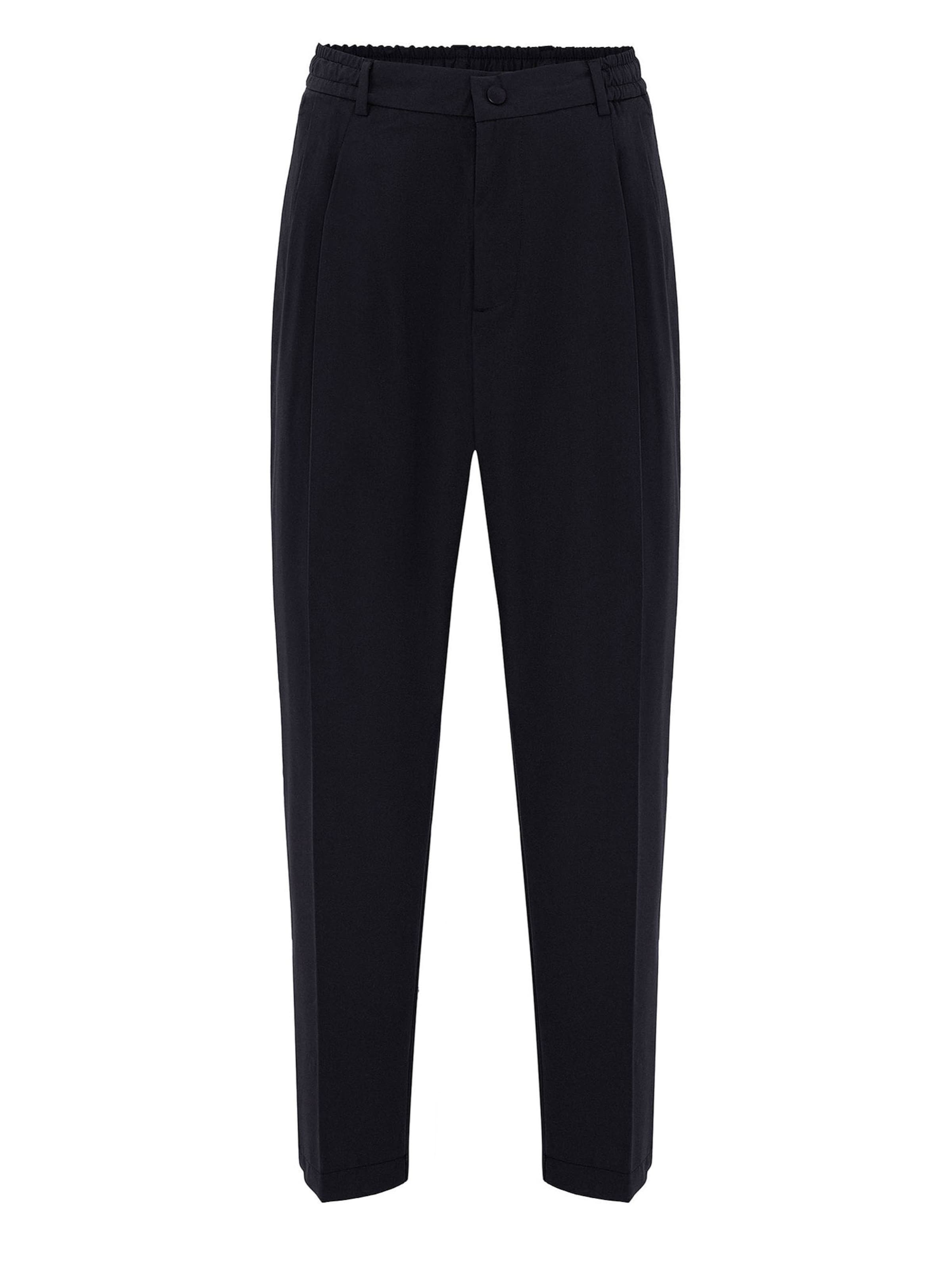 Antioch Loosefit Παντελόνι με τσάκιση σε μαύρο: μπροστά