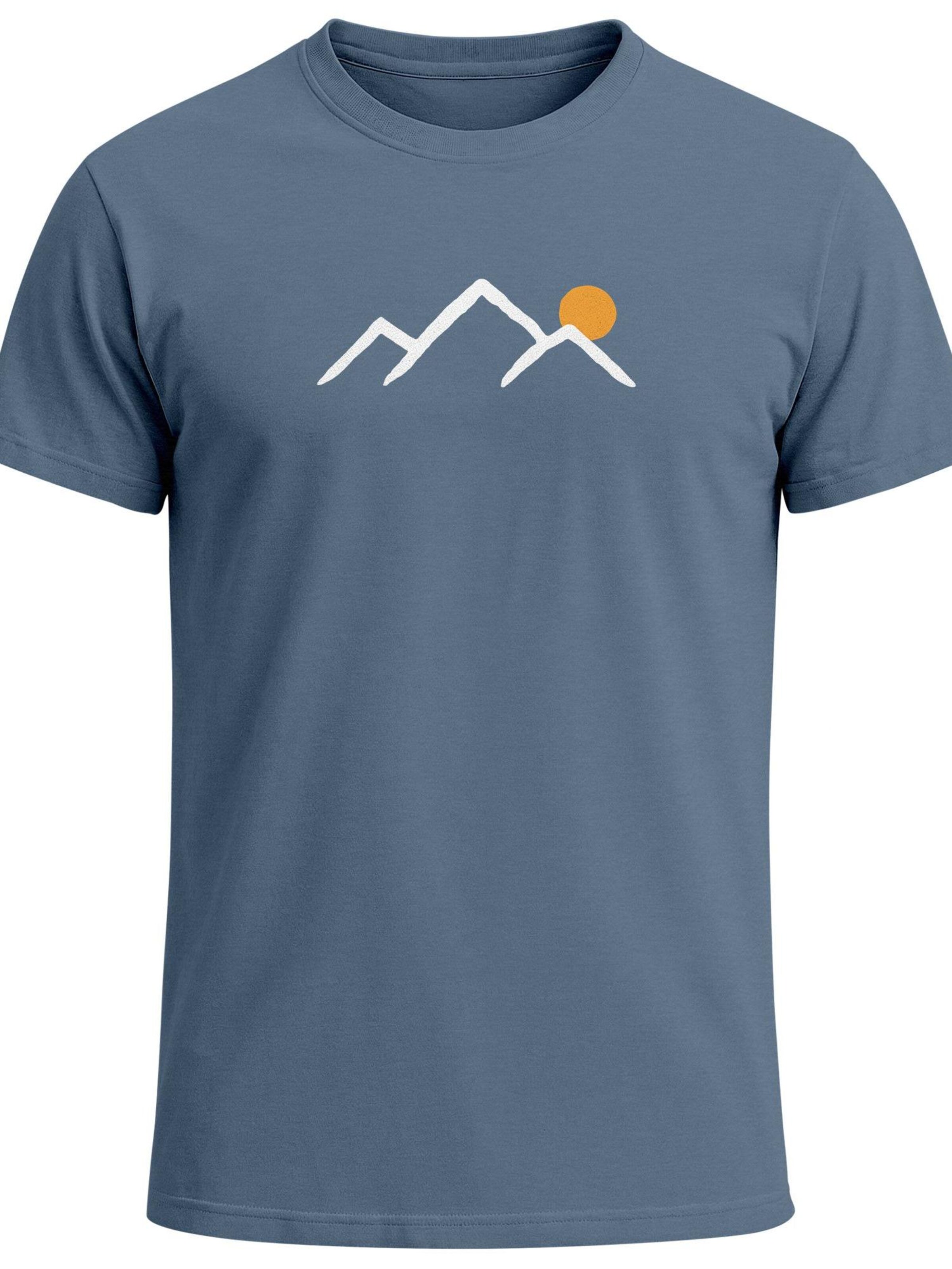 Neverless Shirt 'Mountain Sun' in Blue