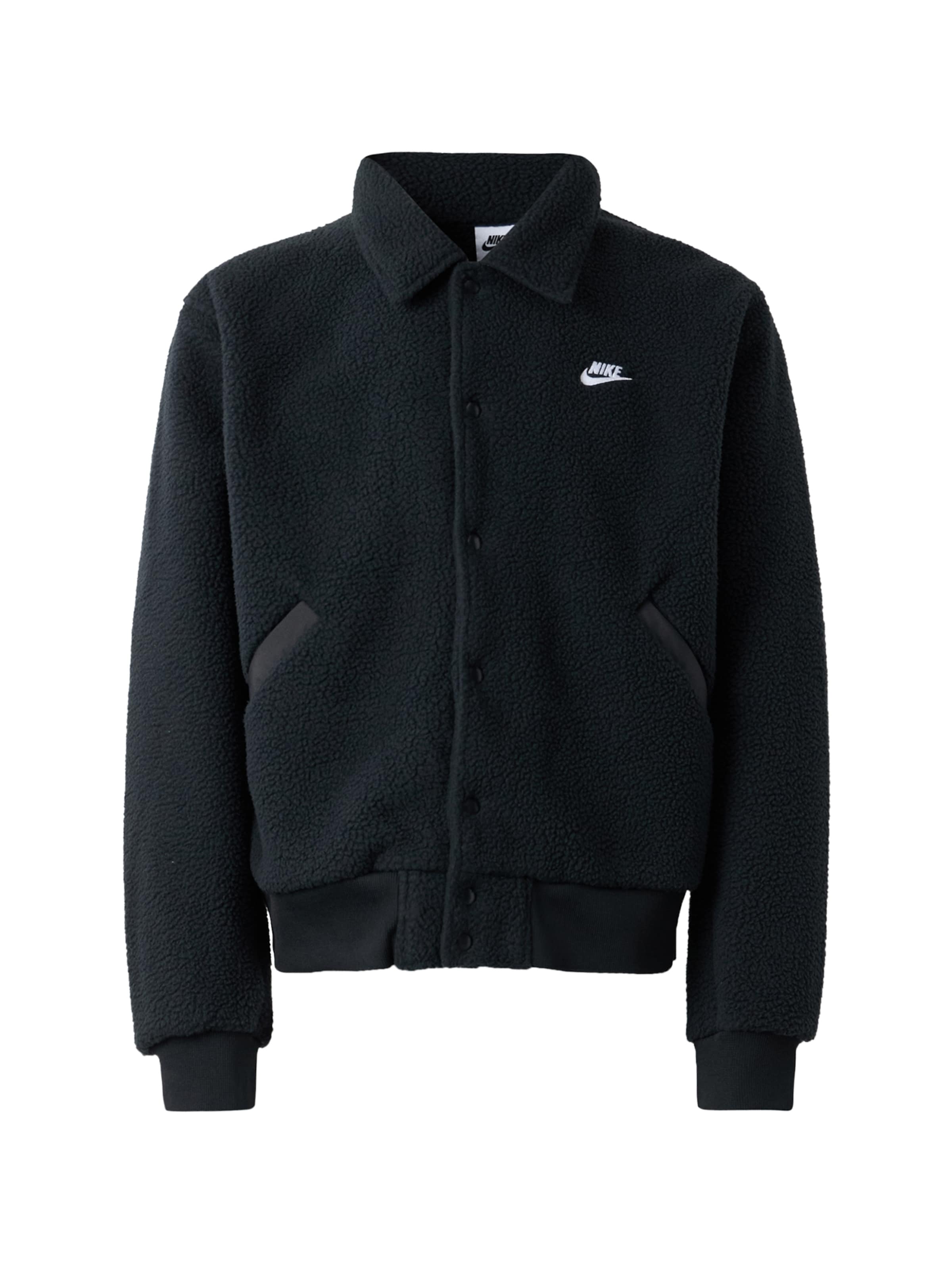 melns Nike Sportswear Sportiska jaka 'CLUB': no priekšpuses