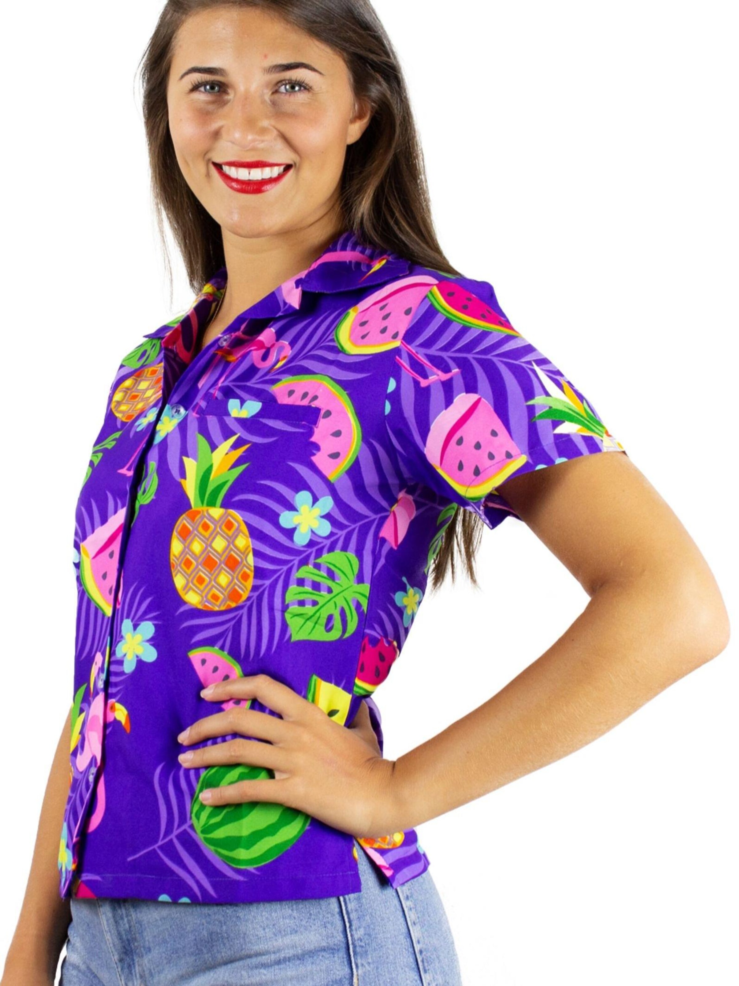 King Kameha Bluse 'Flamingo Melone'‌ in Lila