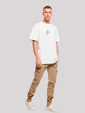F4NT4STIC Shirt 'Alice im Wunderland Uhr Hase Heroes of Childhood' in White