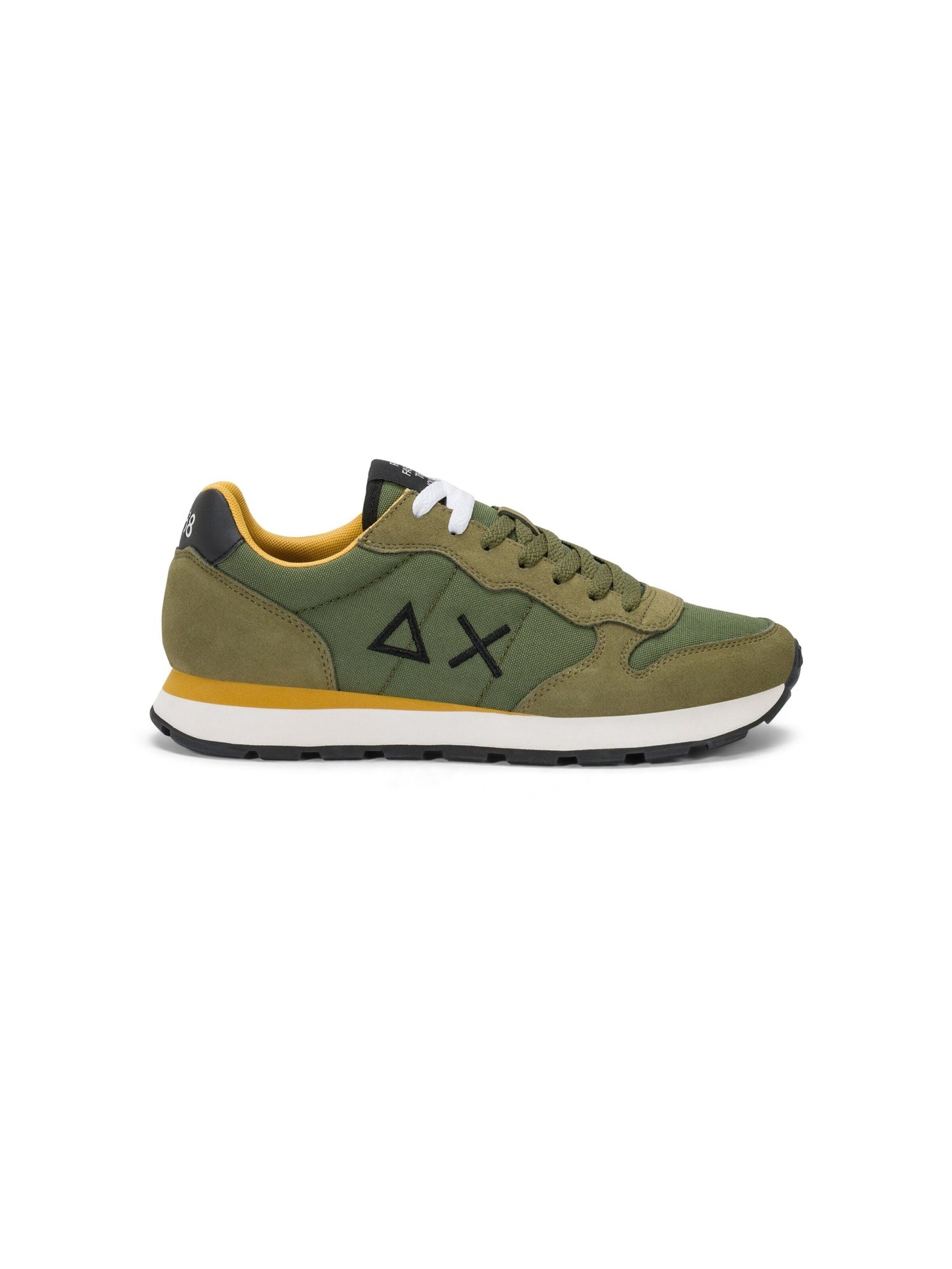 SUN68 Sneakers laag 'Men's Tom Sneakers in Nylon and Suede' in Groen: voorkant