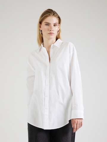 ESPRIT - Blusa 'Poplin' em branco: frente