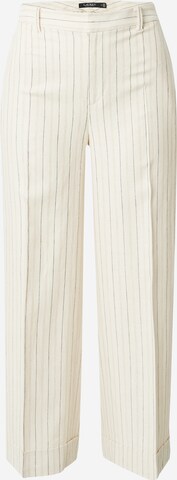 Lauren Ralph Lauren Wide Leg Bukser med fals 'LARABETH' i beige: forside