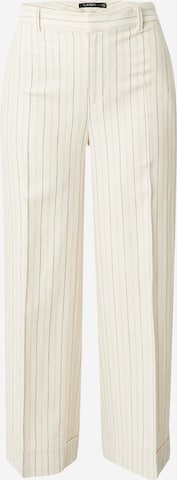 Lauren Ralph Lauren Široke hlačnice Hlače na rob 'LARABETH' | bež barva: sprednja stran