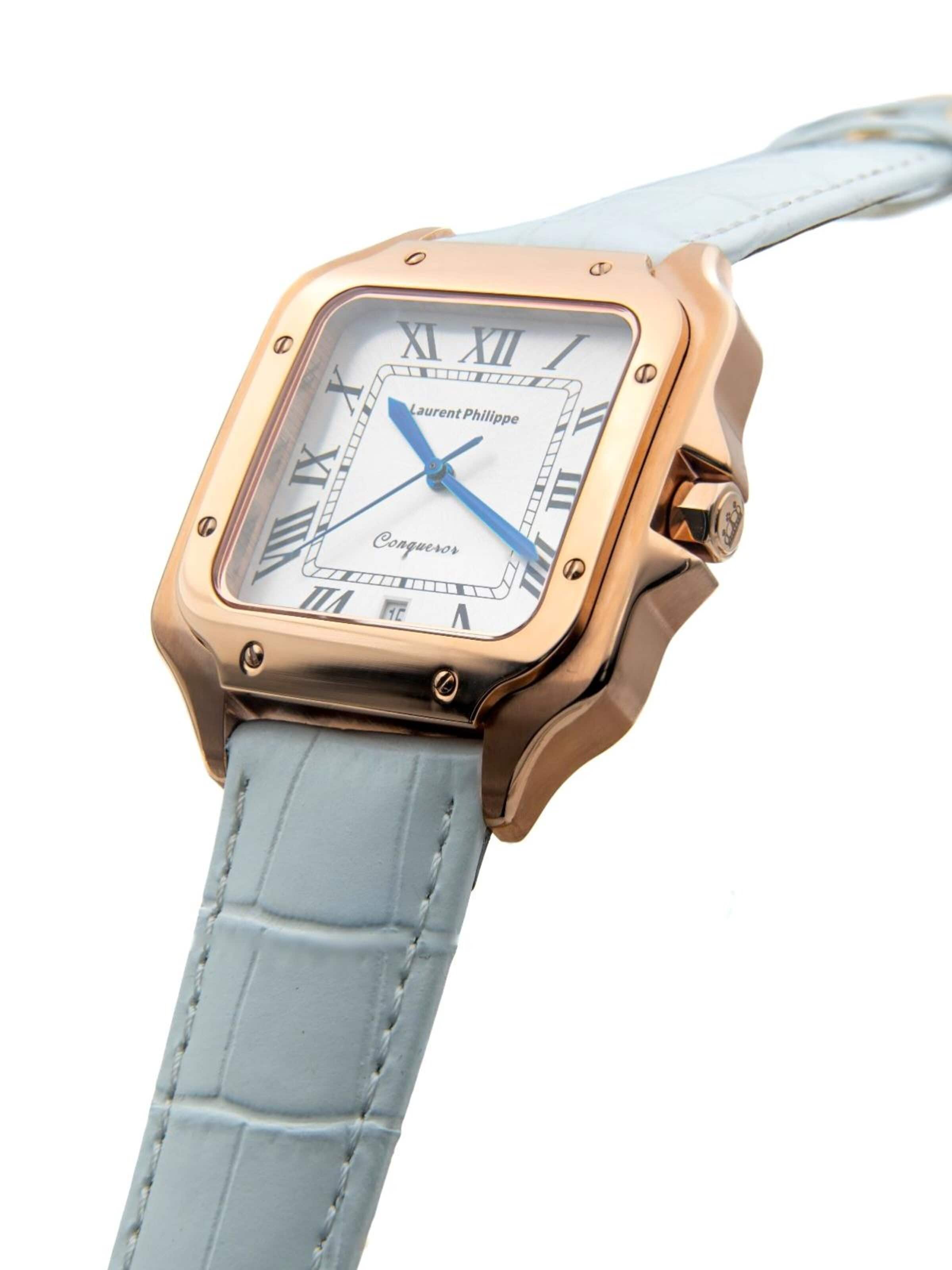 Laurent Philippe - Reloj analógico 'Conqueror Spirit of the Rose – Bianco Bianco' en blanco