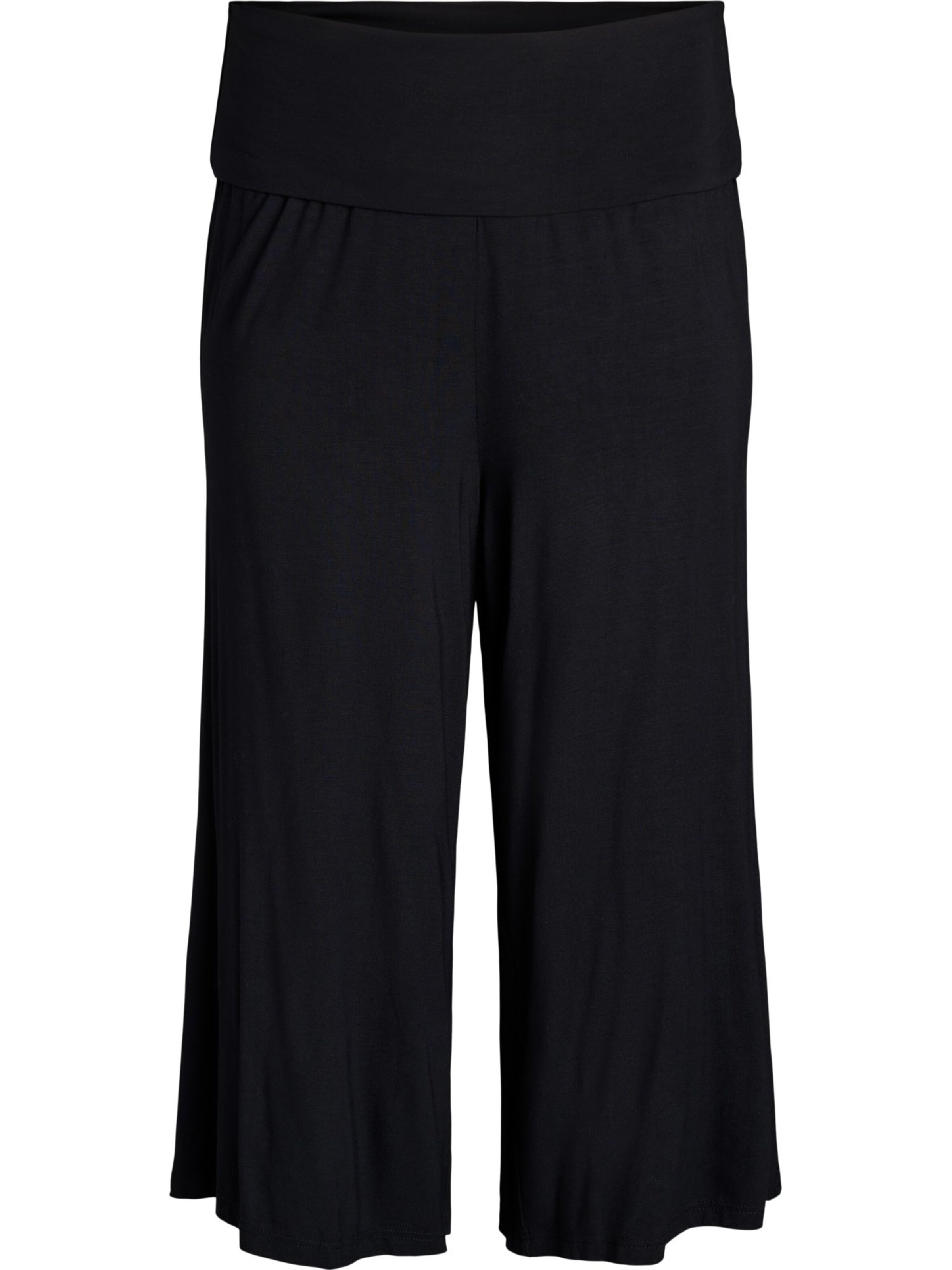 Zizzi Široký strih Nohavice 'Msirku' - Čierna: predná strana