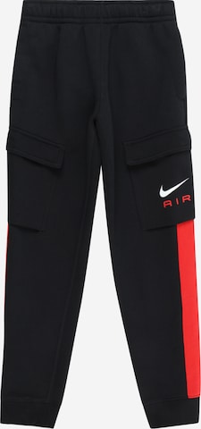 Nike SportswearTapered Hlače 'AIR' - crna boja: prednji dio