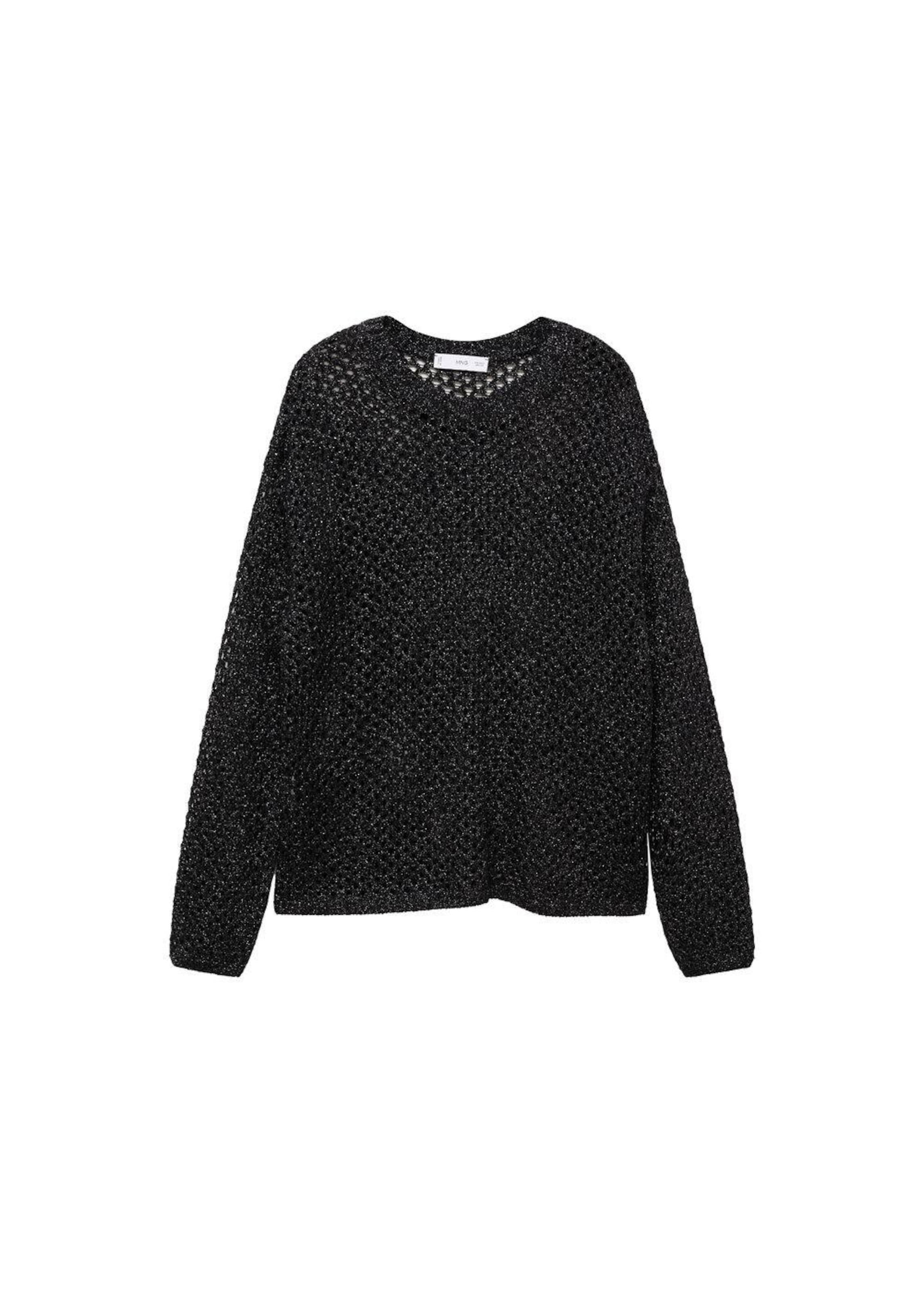 MANGO Pulover 'Colmena' | črna barva: sprednja stran