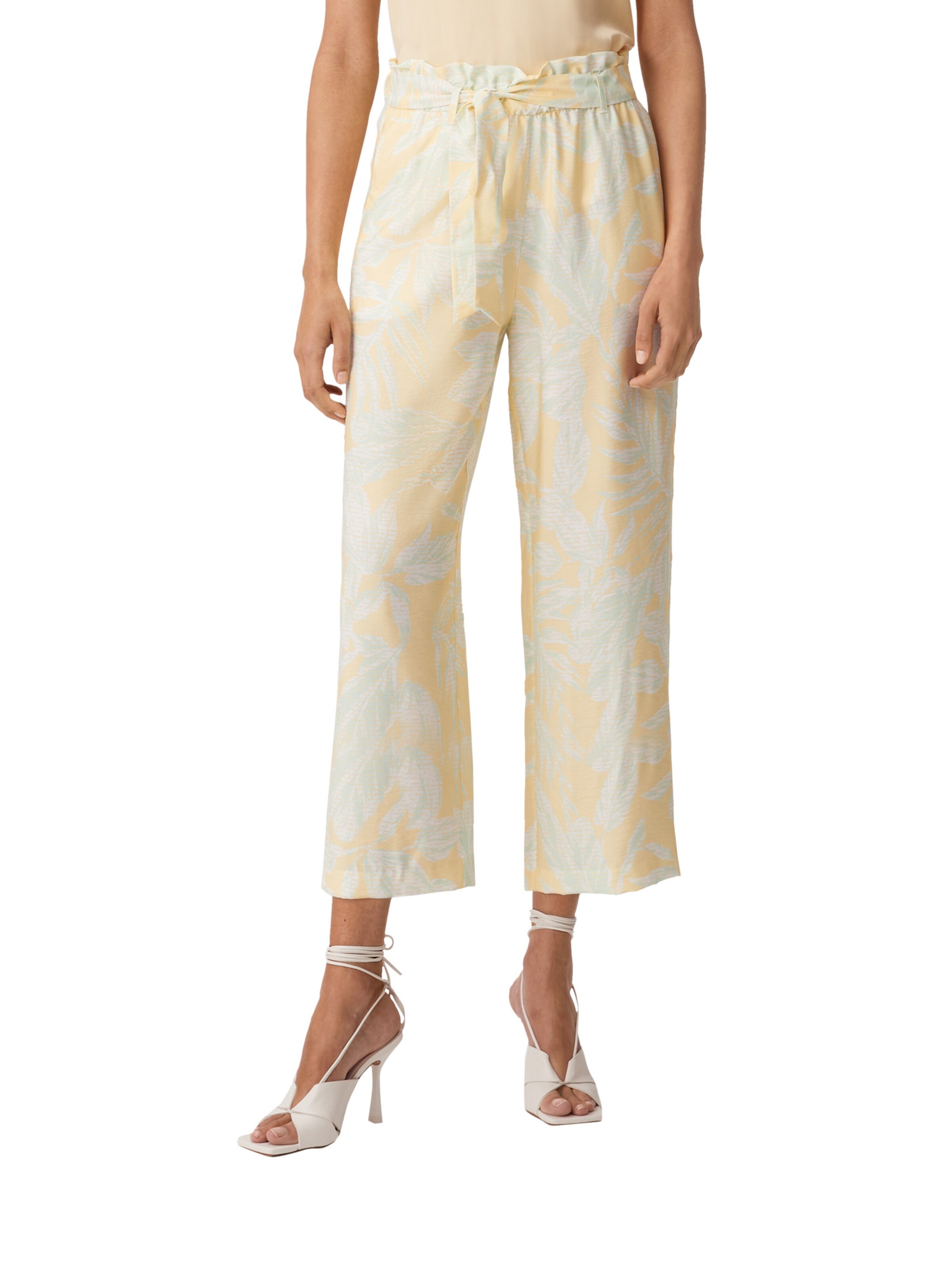 comma casual identity - Perna larga Calças em amarelo: frente