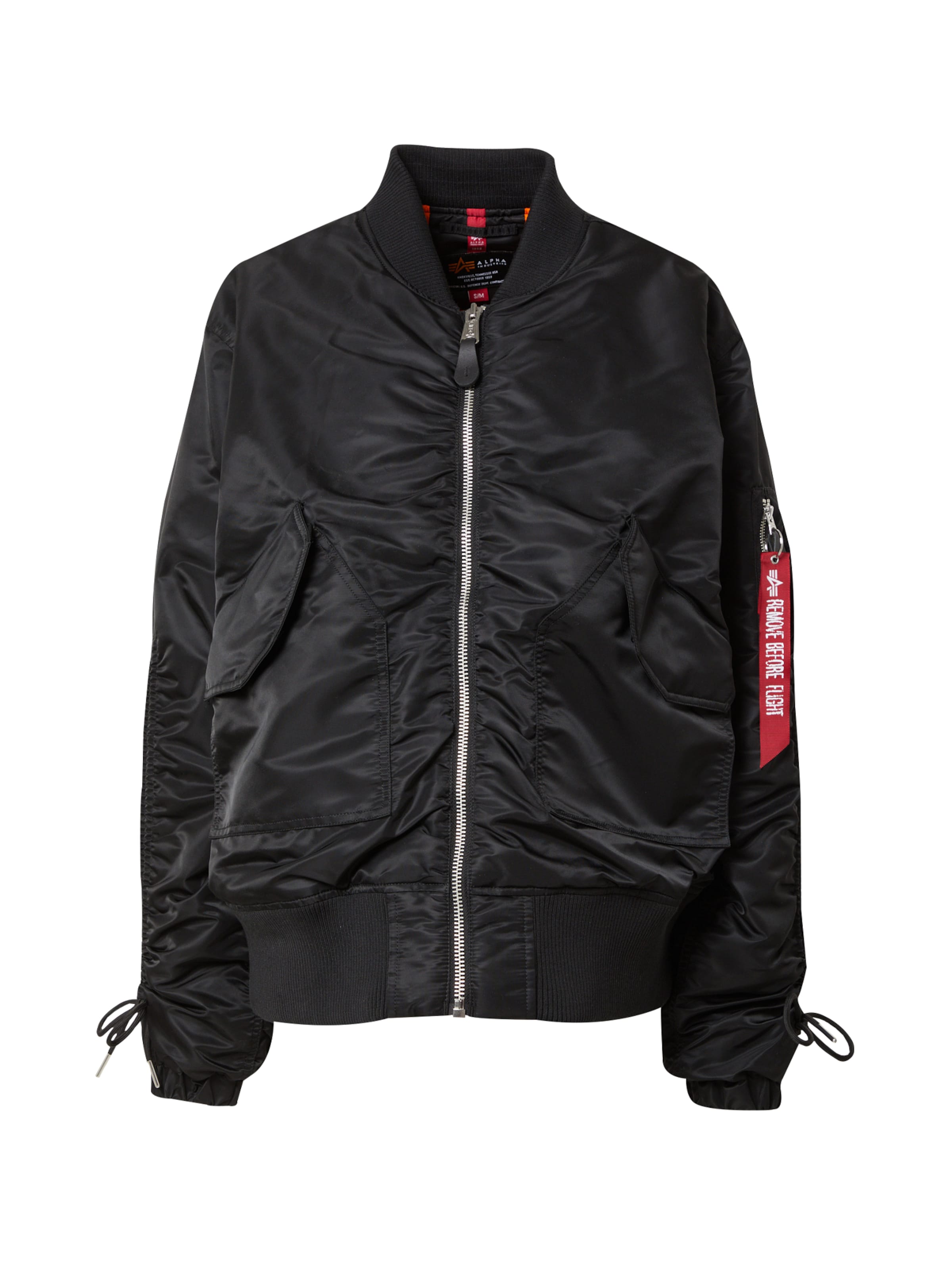 Geacă de primăvară-toamnă 'CWU MA-1' de la ALPHA INDUSTRIES pe negru: față