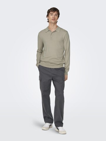 Only & Sons Loosefit Cargohose in Grau