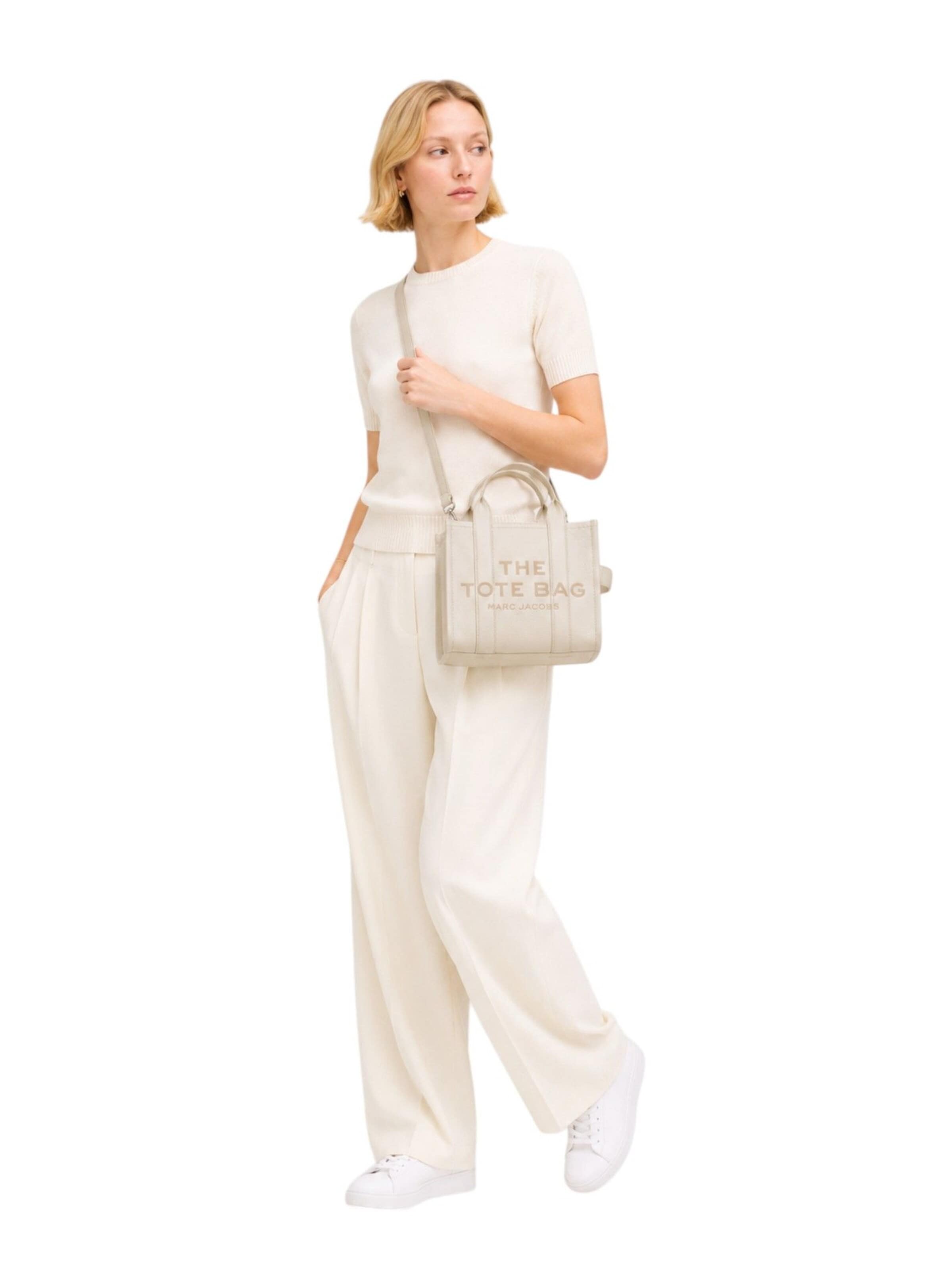 Marc Jacobs - Bolso de mano 'The Small Tote' en blanco: frente