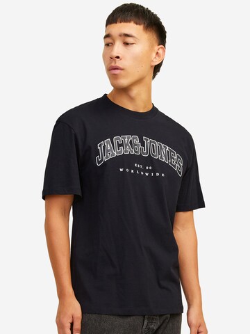JACK & JONES Shirt 'Caleb Varsity'‌‌ in Schwarz