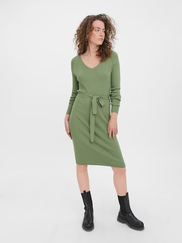 VERO MODA Knitted dress 'Gold' in Green: front