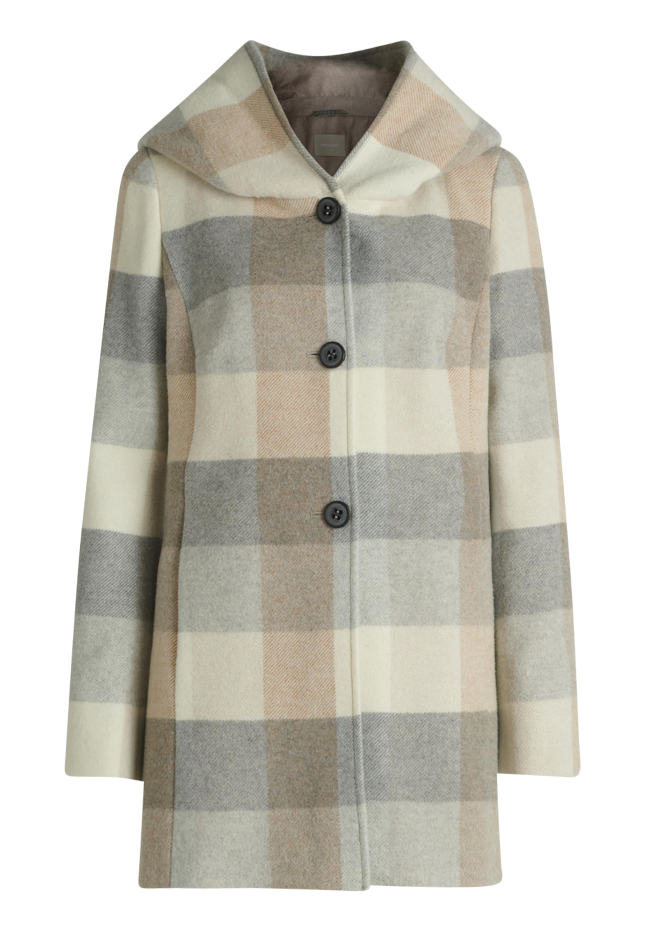 Amber & June Between-seasons coat in Beige: front