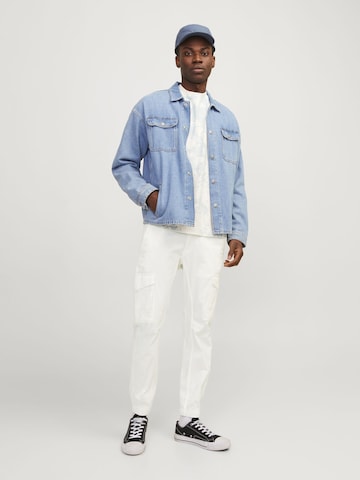 Effilé Pantalon cargo JACK & JONES en blanc