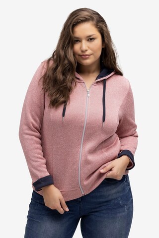 Veste de survêtement Ulla Popken en rose : devant