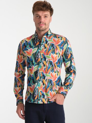 Slim fit Camicia business 'Donatello' di 7Camicie in nero: frontale