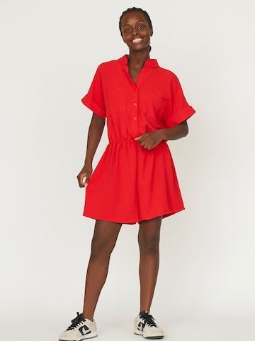 SISTERS POINT Jumpsuit 'NINA' in Rood: voorkant