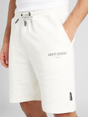 Regular Pantaloni 'De Santi' de la Carlo Colucci pe alb