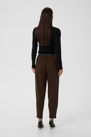 CULTURE Loose fit Pleat-Front Pants in Brown