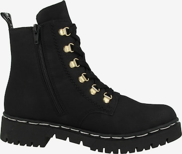 Rieker Lace-Up Ankle Boots in Black