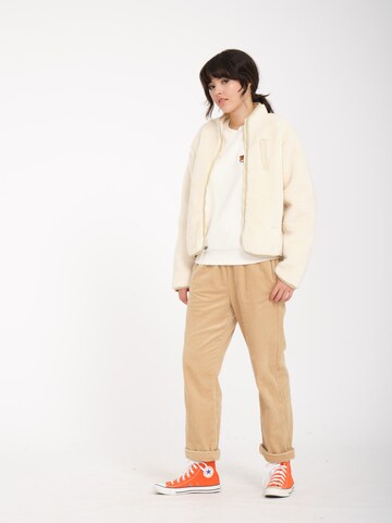 Volcom Fleece jas 'WUZER FUZZAR' in Wit