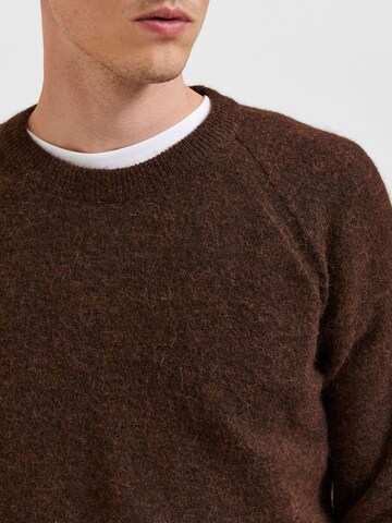 SELECTED HOMME Pullover 'Rai' in Braun