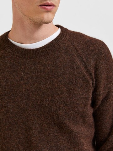 Pull-over 'Rai' SELECTED HOMME en marron