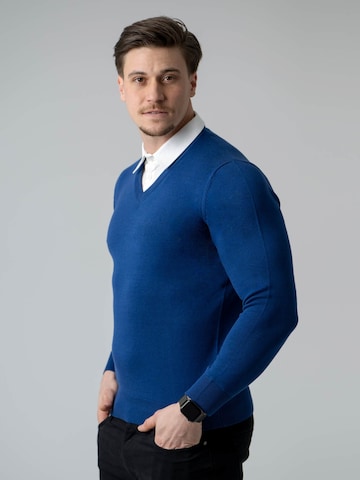 PANTONECLO Sweater 'Pantoneclo Men’s Mock Sweater' in Blue