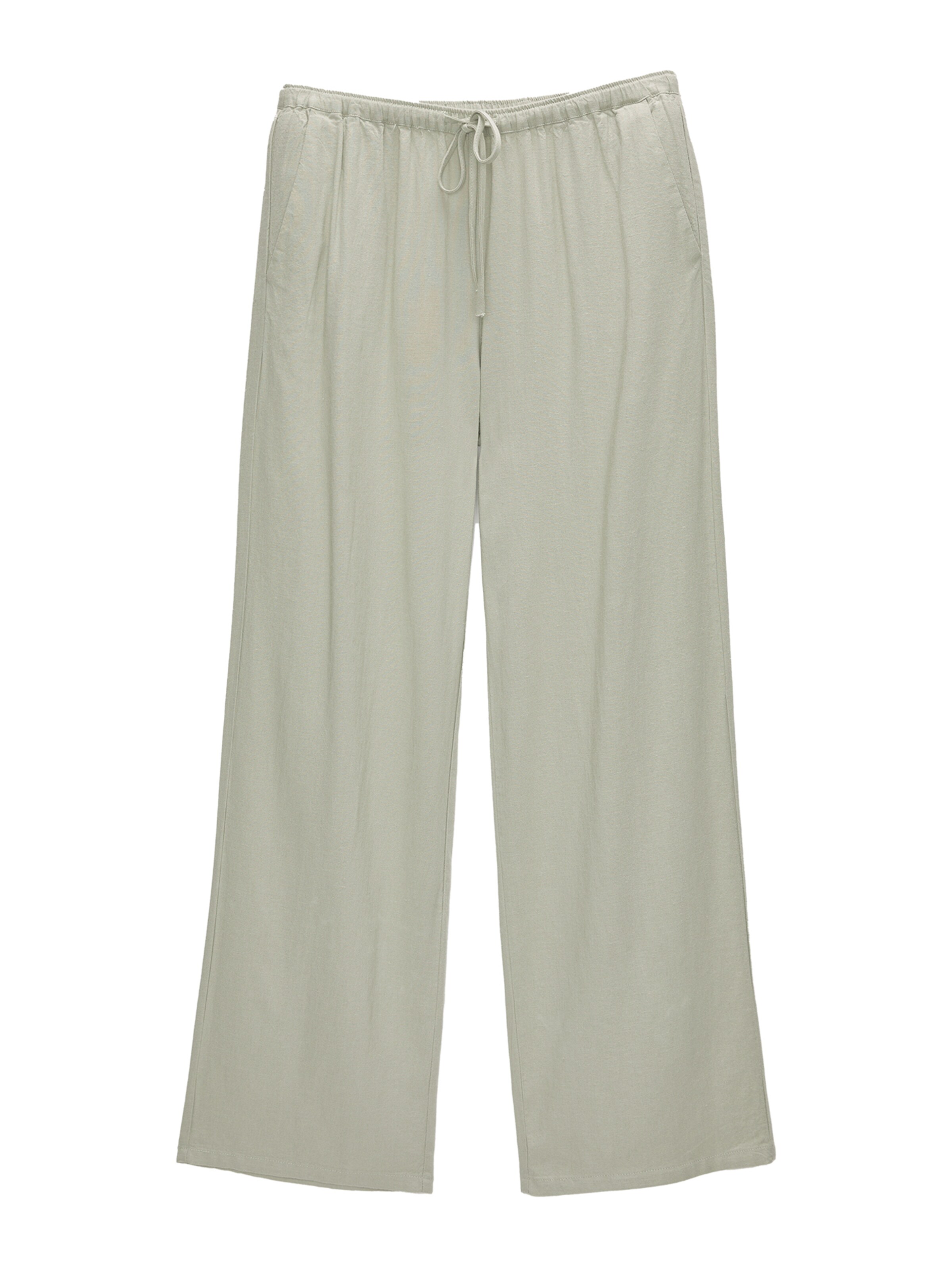 Pull&Bear Široke hlačnice Hlače | zelena barva: sprednja stran